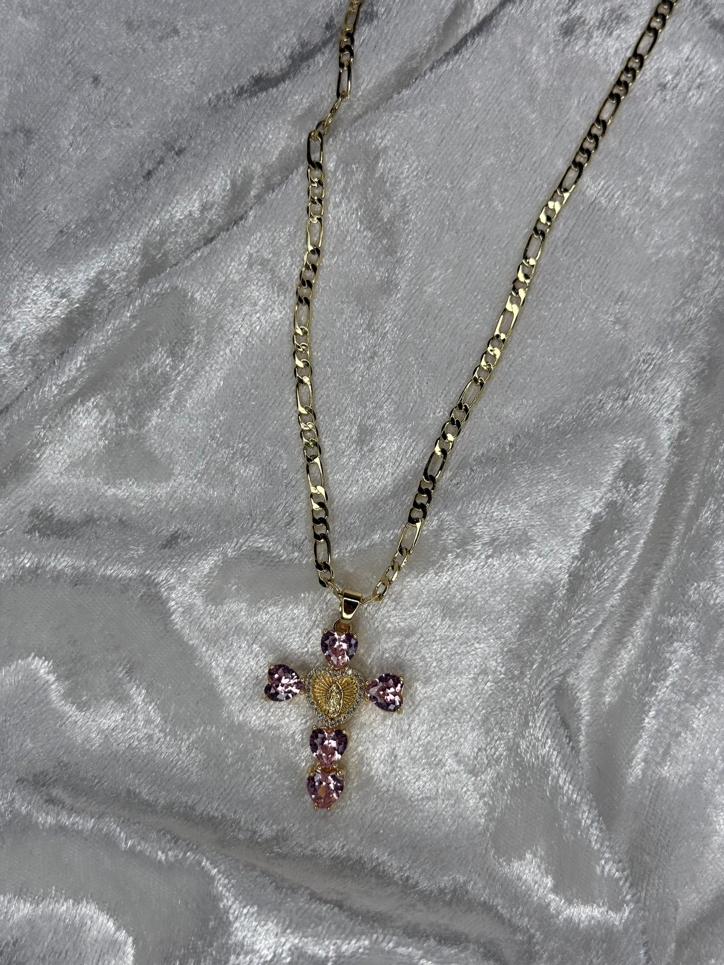 Mini virgencita cross necklace