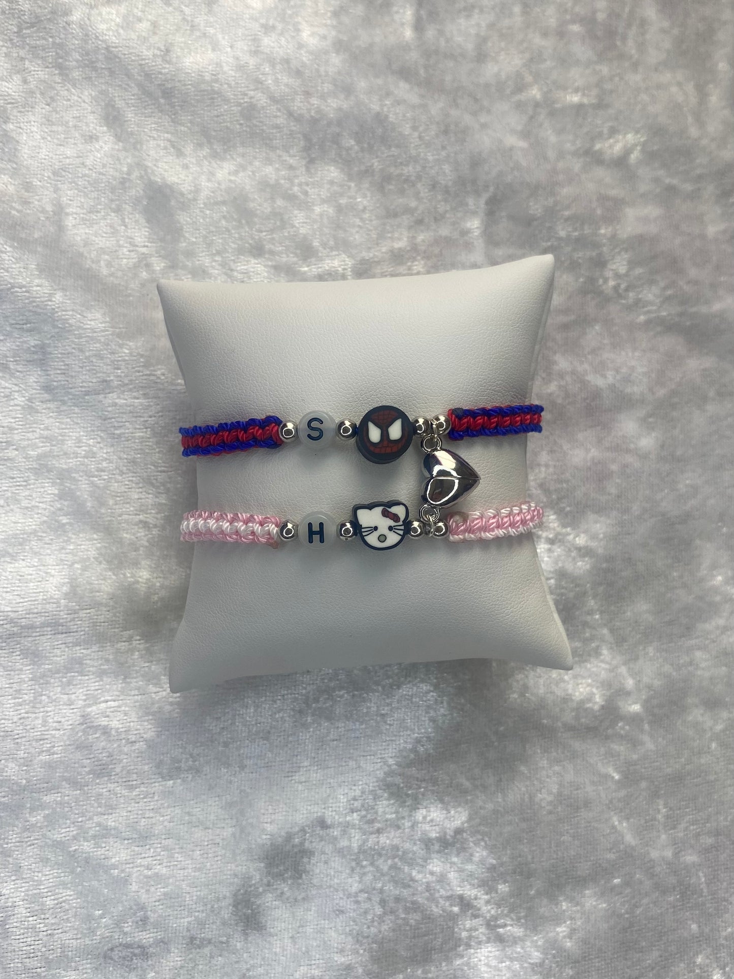 Spider-Man & Hello kitty matching bracelet