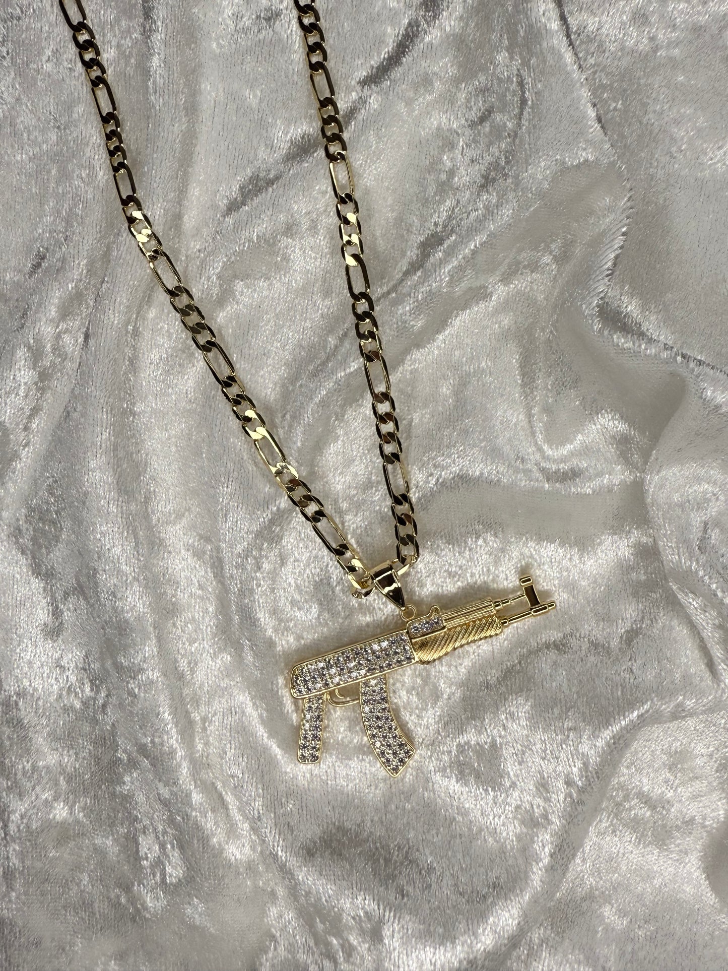 Diamond gun necklace