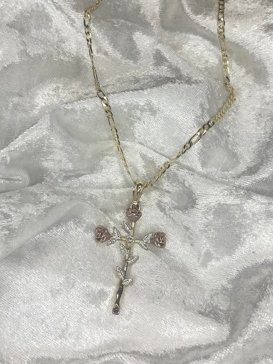 rose gold cross necklace