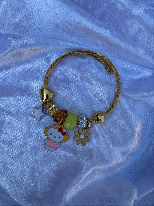 YELLOW HELLO KITTY CHARM BRACELET